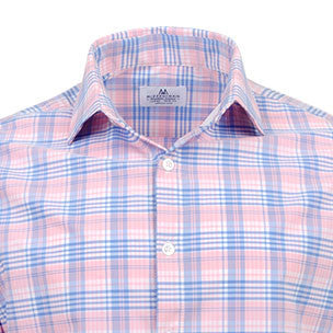 The "Savannah" Button Down in Pink and Blue Plaid by Mizzen + Main  