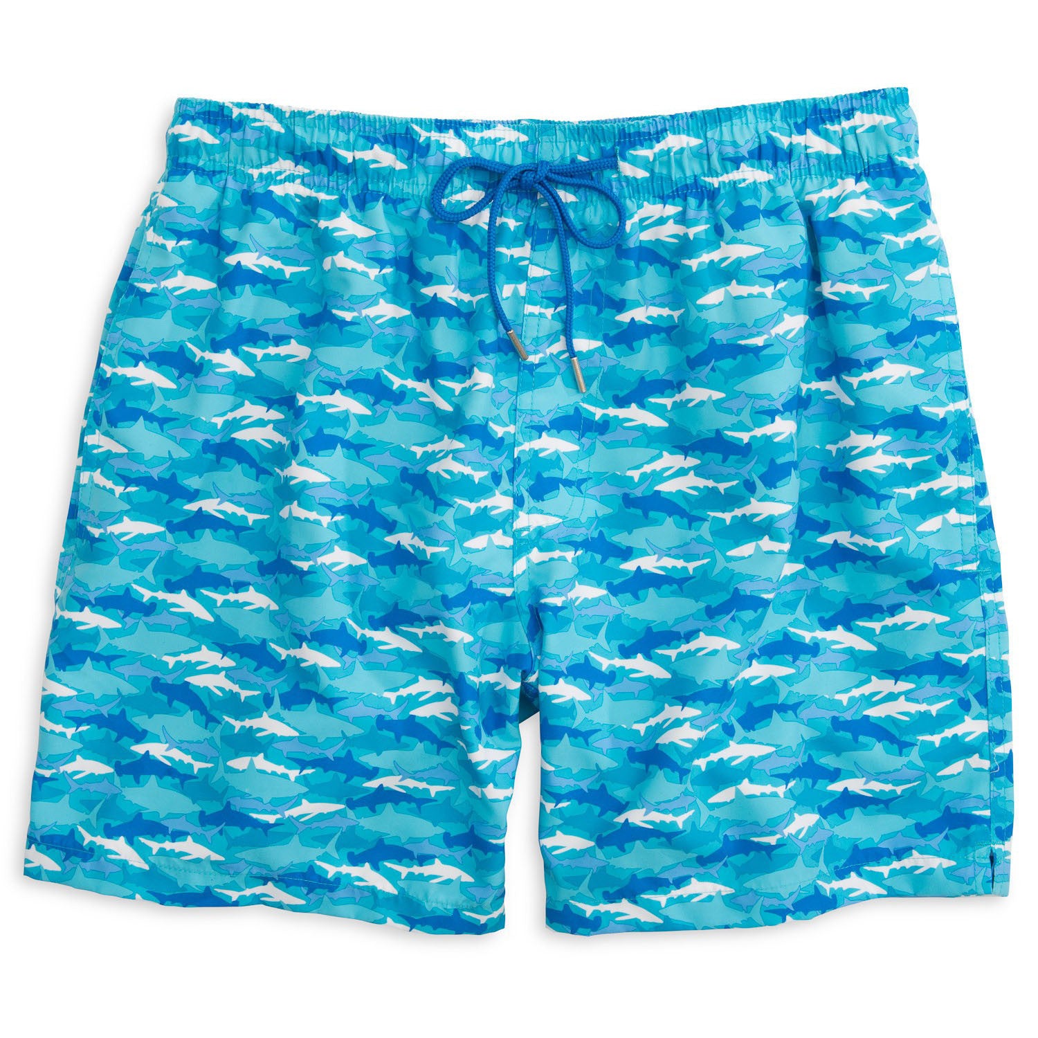 Shark Frenzy Swim Trunk in Scuba Blue   