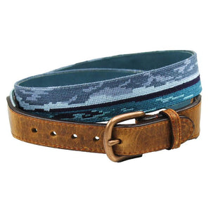 Shipwreck Needlepoint Belt in Blue by Parlour  - 2