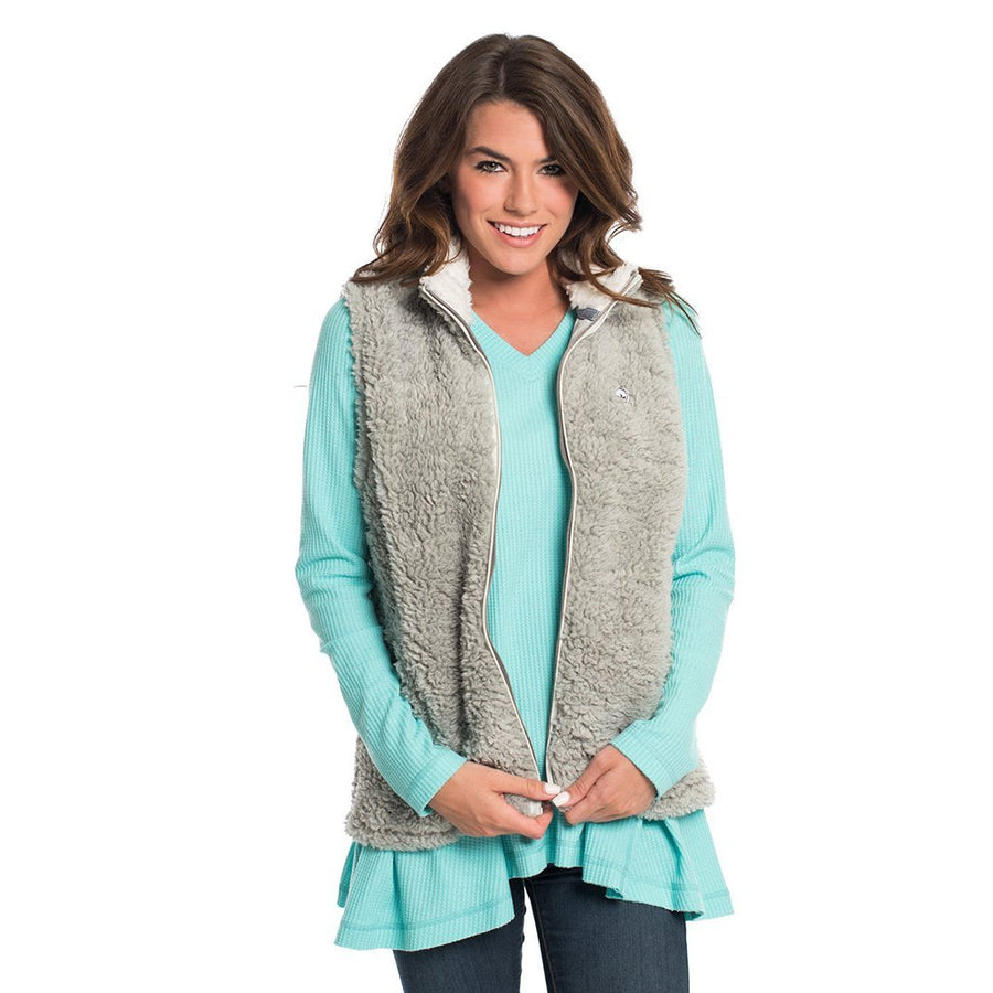 Sherpa Vest in Oyster Gray by The Southern Shirt Co. 