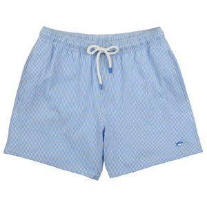 Seersucker Swim Trunks in Ocean Channel   