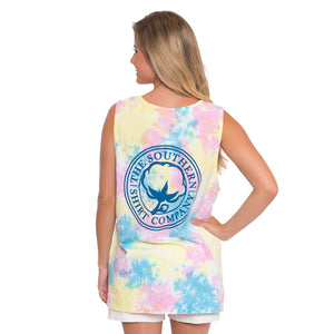 Tie Dye Pocket Tank Top in Sunny Day by The Southern Shirt Co.  - 1