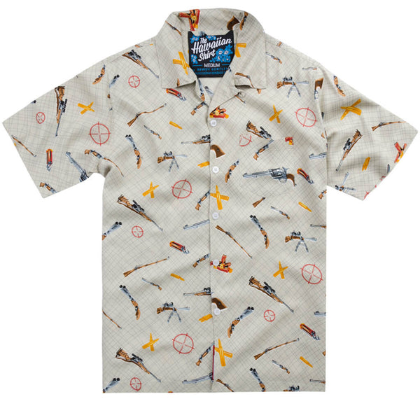 The Sharpshooter Hawaiian Shirt in Light Brown   