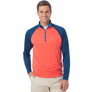 Tide to Trail Performance 1/4 Zip in Hot Coral  