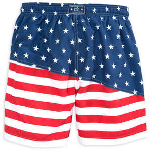Two If By Sea Swim Trunk in Red, White and Blue   