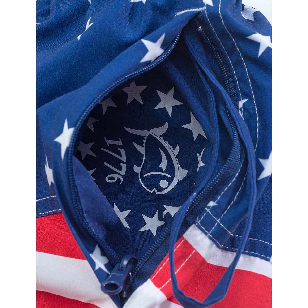 Two If By Sea Swim Trunk in Red, White and Blue   