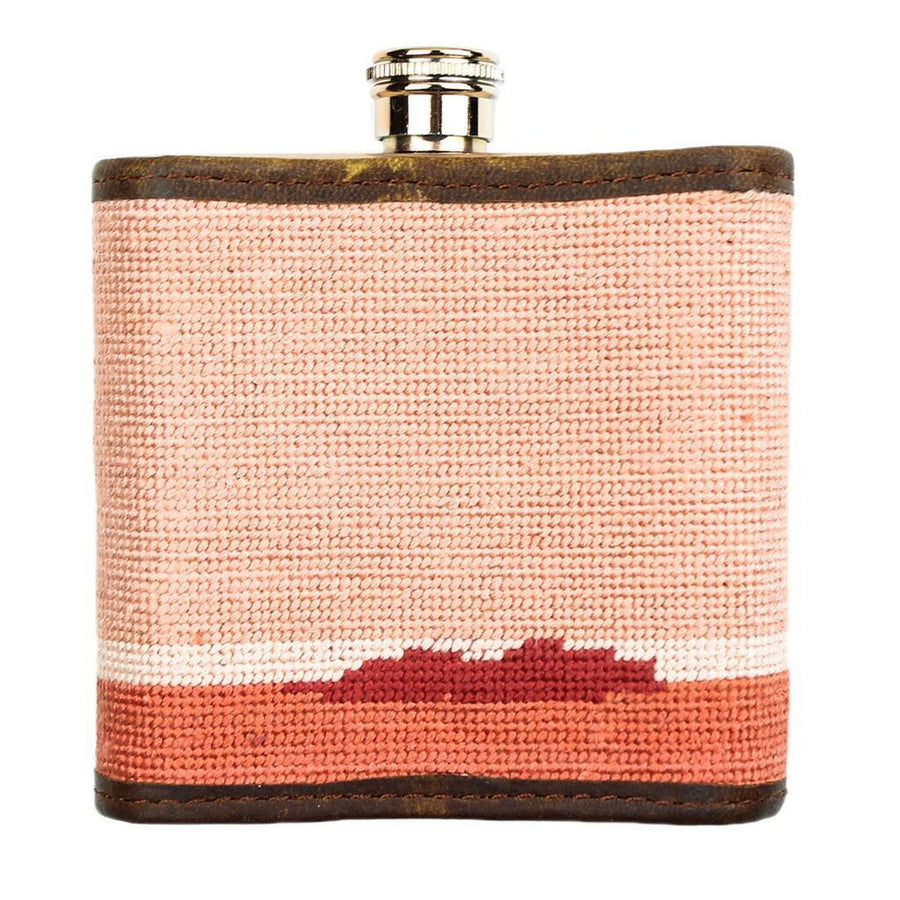 Palm Tree Needlepoint Flask in Sunset by Parlour  - 1
