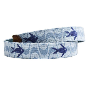 Mosaic Fish Needlepoint Belt in Ocean Blue by Parlour  - 2