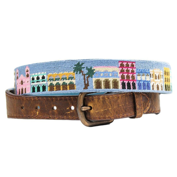 Old Town Needlepoint Belt in Sky Blue by Parlour  - 1