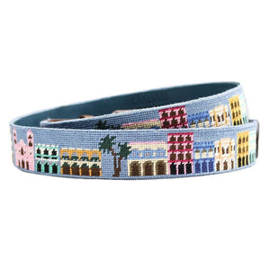 Old Town Needlepoint Belt in Sky Blue by Parlour  - 2