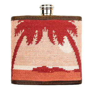 Palm Tree Needlepoint Flask in Sunset by Parlour  - 1