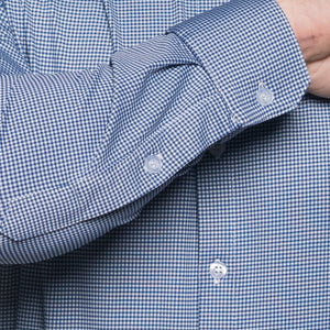 The Spread Collar Gingham Dress Shirt in Beckett Blue   