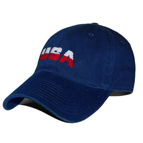 USA Needlepoint Hat in Navy  