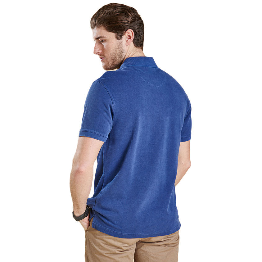 Washed Sports Polo in Navy by Barbour  - 3