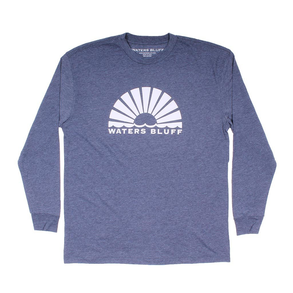 Waters Bluff Horizon Sunrise Long Sleeve Tee in Navy