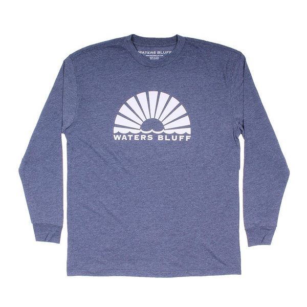 Waters Bluff Horizon Sunrise Long Sleeve Tee in Navy