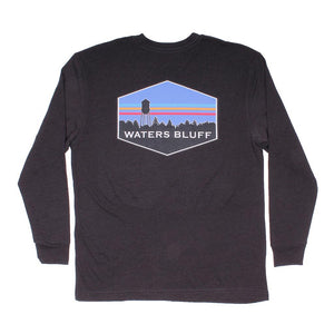 Waters Bluff Midnight Tower Long Sleeve Tee in Charcoal