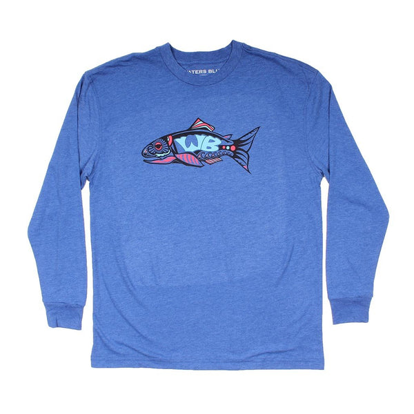 Waters Bluff Wake n Bait Long Sleeve Tee in Royal