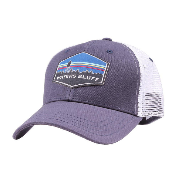 Waters Bluff Midnight Tower Trucker Hat in Navy