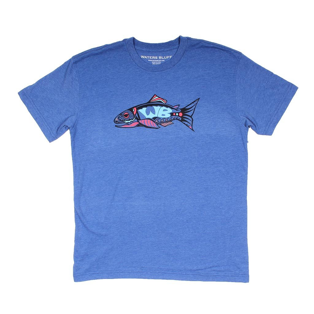 Waters Bluff Wake n Bait Tee in Royal
