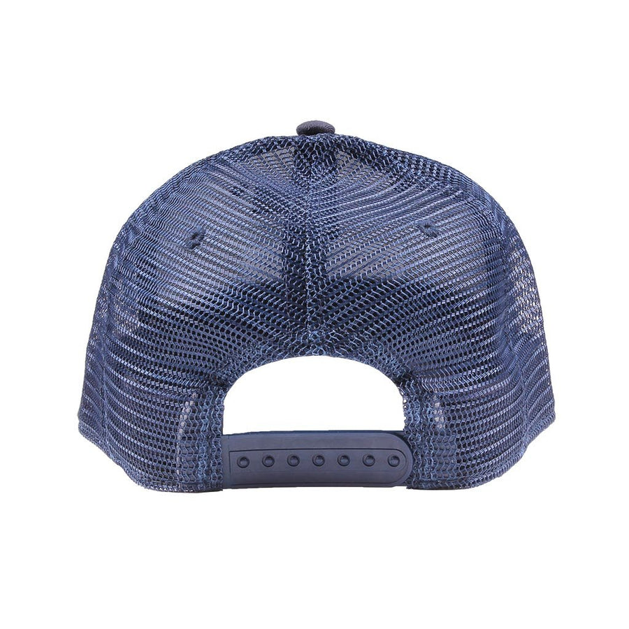 Waters Bluff Wave Logo Trucker Hat in Navy