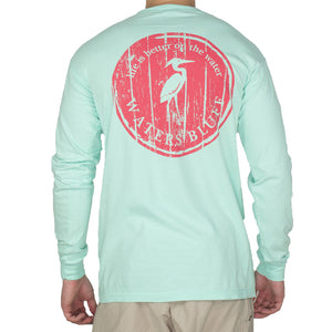 Wood Grain Long Sleeve Tee Shirt in Island Reef   - 1